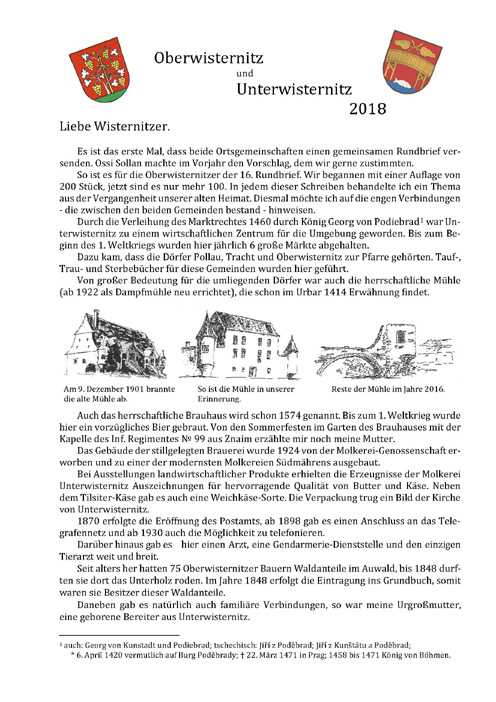 Wisternitz-Aussendung 2018