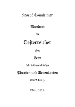 Sonnleitner - Mundart der Österreicher
