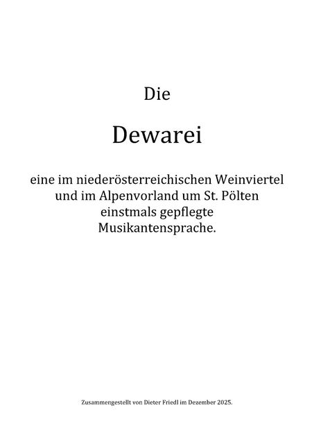 Musikantensprache Dewarei